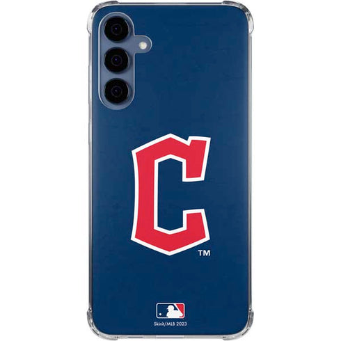 MLB Cleveland Guardians - Solid Distressed Galaxy A55 5G Clear Case