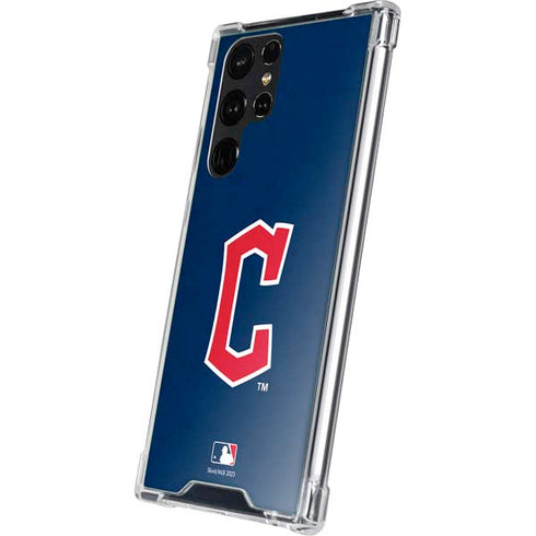 MLB Cleveland Guardians - Solid Distressed Galaxy S23 Ultra Clear Case