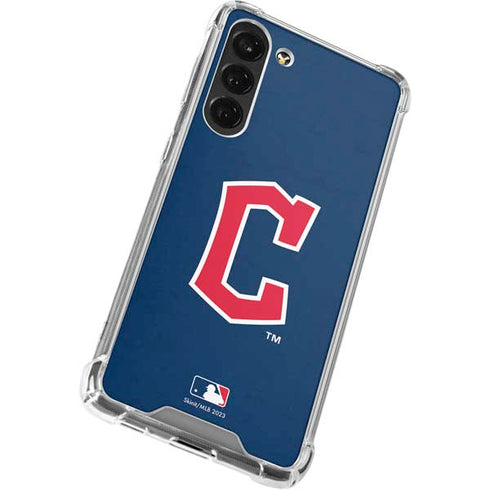 MLB Cleveland Guardians - Solid Distressed Galaxy S24 FE Clear Case