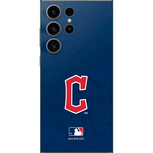 MLB Cleveland Guardians - Solid Distressed Galaxy S24 Ultra Skin