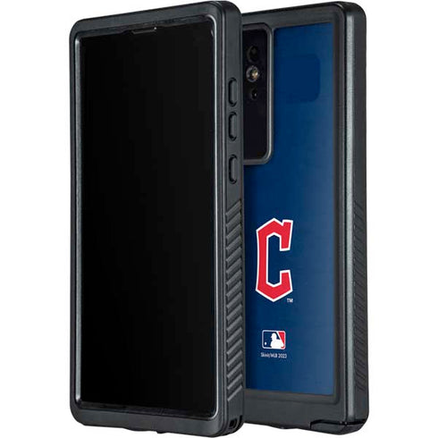 MLB Cleveland Guardians - Solid Distressed Galaxy S24 Ultra Waterproof Case