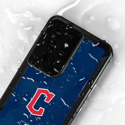 MLB Cleveland Guardians - Solid Distressed Galaxy S24 Ultra Waterproof Case