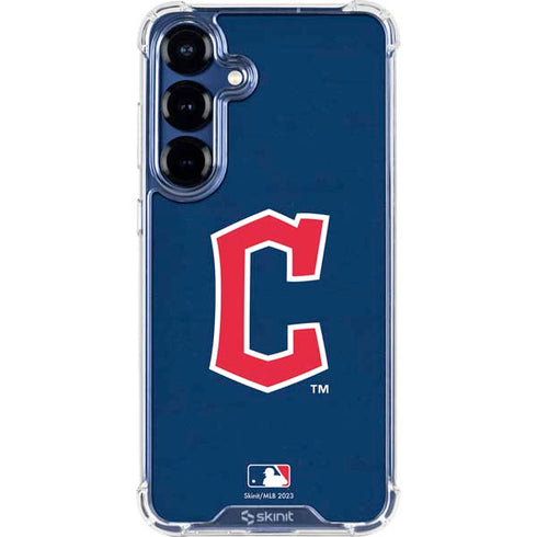 MLB Cleveland Guardians - Solid Distressed Galaxy S25 Plus Clear Case