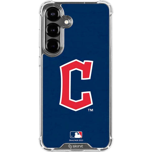 MLB Cleveland Guardians - Solid Distressed Galaxy S26 Clear Case