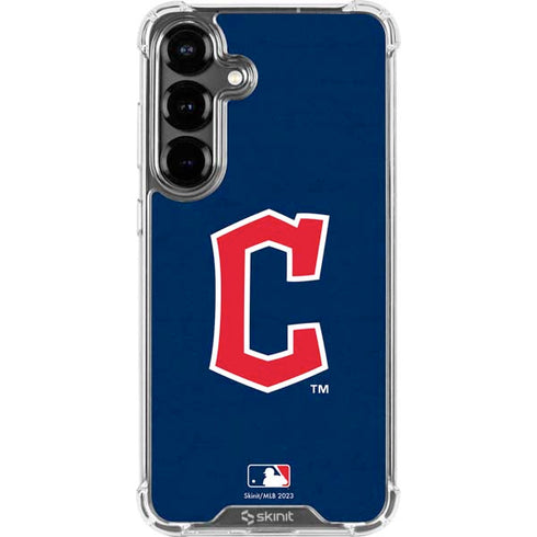 MLB Cleveland Guardians - Solid Distressed Galaxy S26 Plus Clear Case