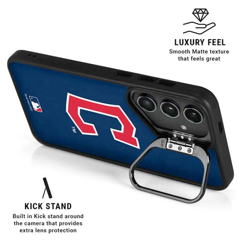 MLB Cleveland Guardians - Solid Distressed Galaxy S26 Plus Kickstand Case