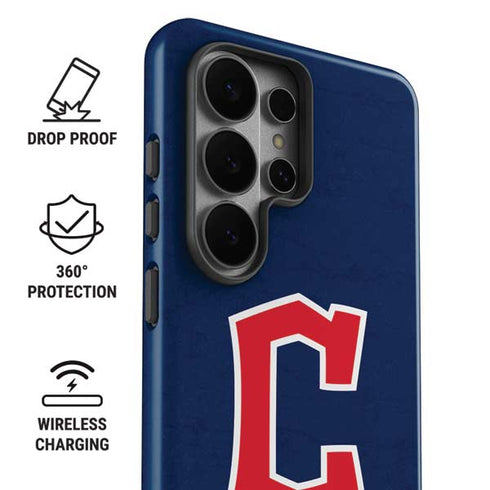 MLB Cleveland Guardians - Solid Distressed Galaxy S26 Ultra Impact Case