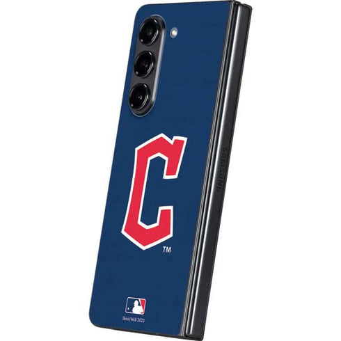 MLB Cleveland Guardians - Solid Distressed Galaxy Z Fold5 5G Skin