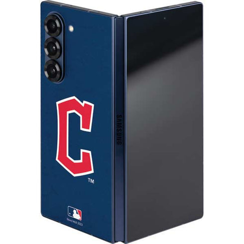 MLB Cleveland Guardians - Solid Distressed Galaxy Z Fold6 Skin