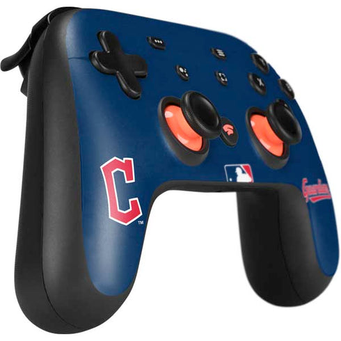 MLB Cleveland Guardians - Solid Distressed Google Stadia Controller Skin