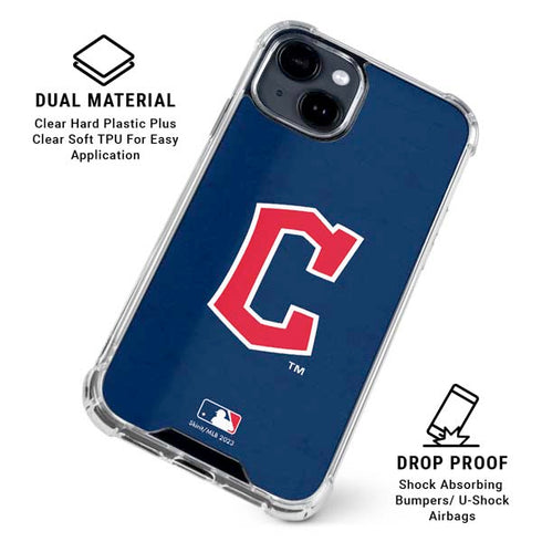 MLB Cleveland Guardians - Solid Distressed iPhone 15 Clear Case