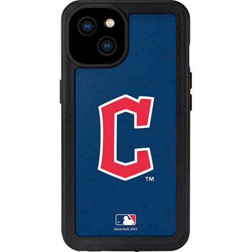 MLB Cleveland Guardians - Solid Distressed iPhone 15 Plus Waterproof Case