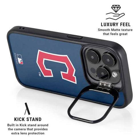 MLB Cleveland Guardians - Solid Distressed iPhone 15 Pro Max Kickstand Case