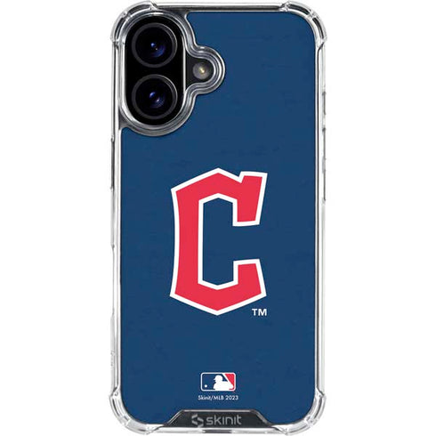 MLB Cleveland Guardians - Solid Distressed iPhone 16 Clear Case