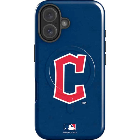 MLB Cleveland Guardians - Solid Distressed iPhone 16 Magsafe Impact Case