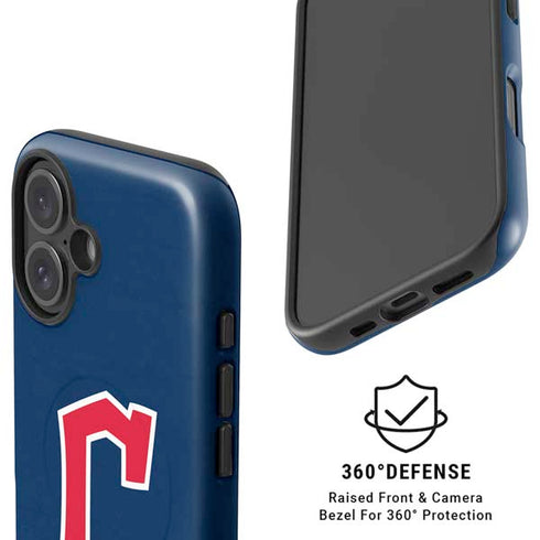 MLB Cleveland Guardians - Solid Distressed iPhone 16 Magsafe Impact Case
