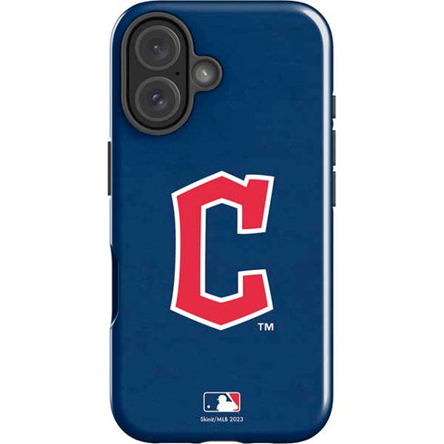 MLB Cleveland Guardians - Solid Distressed iPhone 16 Plus Impact Case