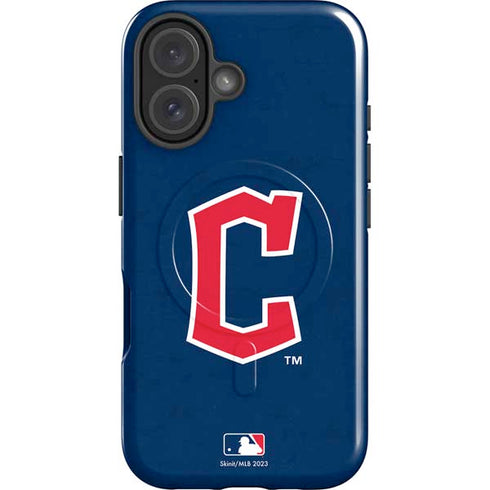 MLB Cleveland Guardians - Solid Distressed iPhone 16 Plus Magsafe Impact Case