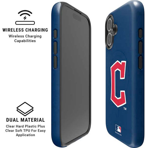 MLB Cleveland Guardians - Solid Distressed iPhone 16 Plus Magsafe Impact Case