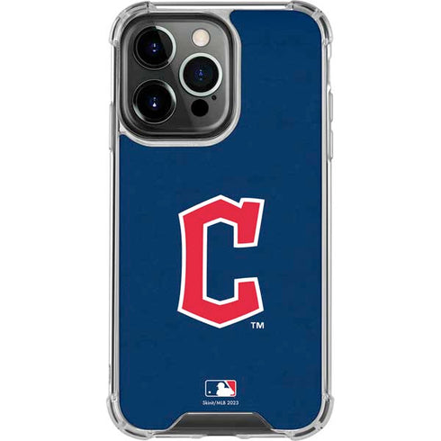 MLB Cleveland Guardians - Solid Distressed iPhone 16 Pro Clear Case