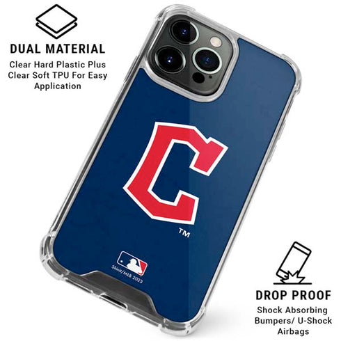 MLB Cleveland Guardians - Solid Distressed iPhone 16 Pro Max Clear Case