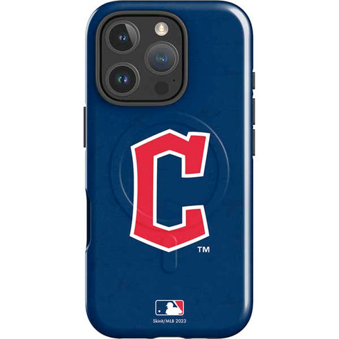 MLB Cleveland Guardians - Solid Distressed iPhone 16 Pro Max Magsafe Impact Case