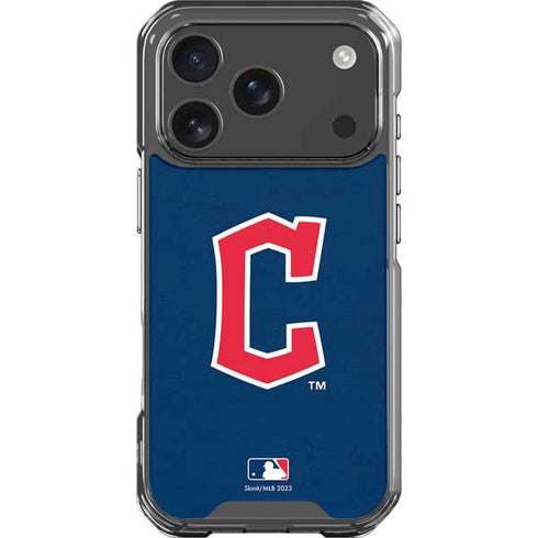 MLB Cleveland Guardians - Solid Distressed iPhone 18 Pro Clear Case