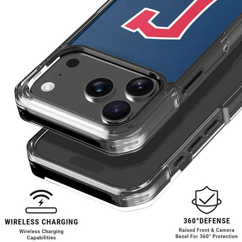 MLB Cleveland Guardians - Solid Distressed iPhone 18 Pro Clear Case