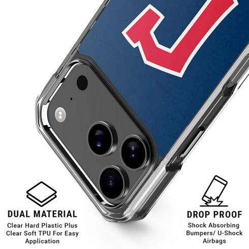 MLB Cleveland Guardians - Solid Distressed iPhone 18 Pro Clear Case