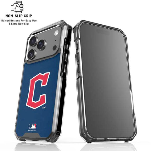 MLB Cleveland Guardians - Solid Distressed iPhone 18 Pro Clear Case