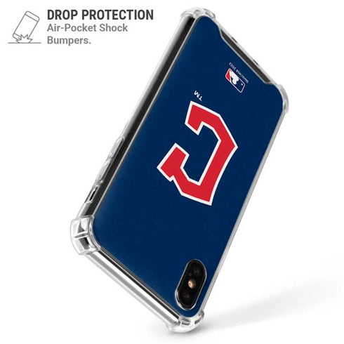 MLB Cleveland Guardians - Solid Distressed iPhone X/XS Clear Case