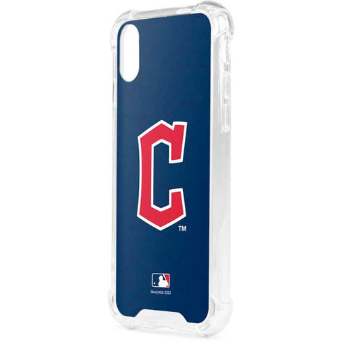 MLB Cleveland Guardians - Solid Distressed iPhone XS Clear Case