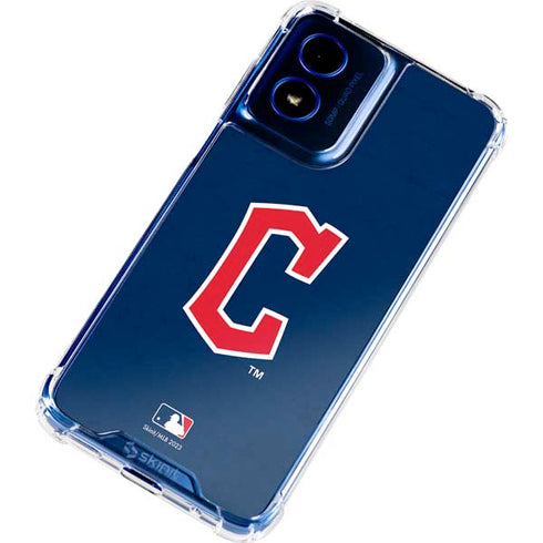 MLB Cleveland Guardians - Solid Distressed Moto G Play 4G (2024) Clear Case