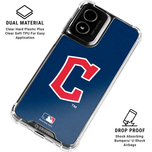 MLB Cleveland Guardians - Solid Distressed Moto G Power 5G (2024) Clear Case