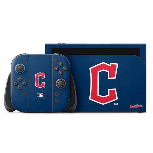 MLB Cleveland Guardians - Solid Distressed Nintendo Skins