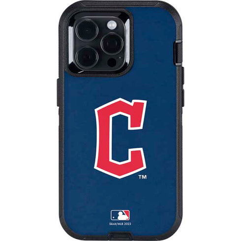 MLB Cleveland Guardians - Solid Distressed Otterbox Defender iPhone Skin