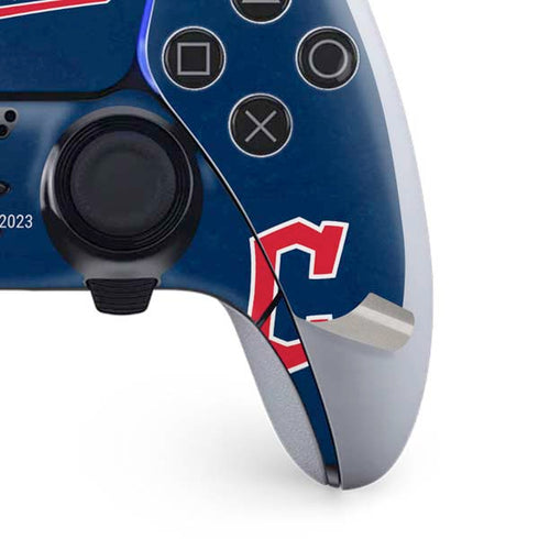 MLB Cleveland Guardians - Solid Distressed PS5 DualSense Edge Pro Controller Skin