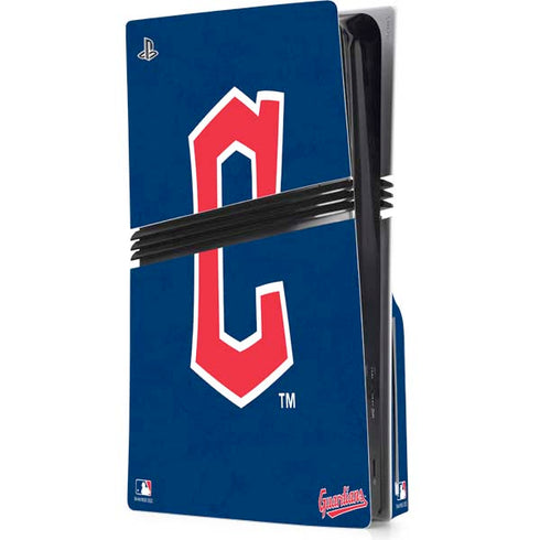 MLB Cleveland Guardians - Solid Distressed PS5 Pro Disk Console Skin