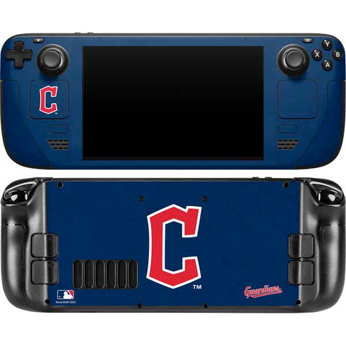 MLB Cleveland Guardians - Solid Distressed Steam Deck Handheld Gaming Computer OLED Skin