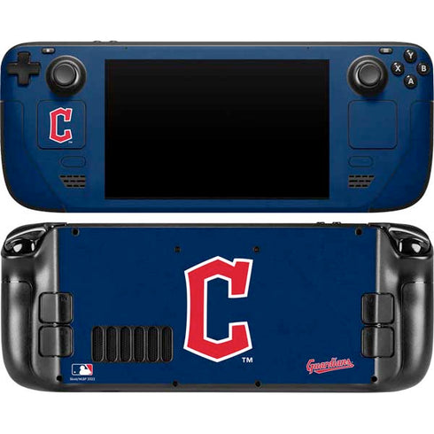 MLB Cleveland Guardians - Solid Distressed Steam Deck Handheld Gaming Computer Skin