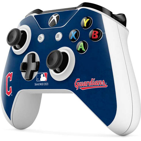MLB Cleveland Guardians - Solid Distressed Xbox One S All-Digital Edition Bundle Skin