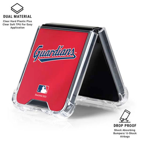 MLB Cleveland Guardians Alternate Road Jersey Galaxy Z Flip7 Clear Case