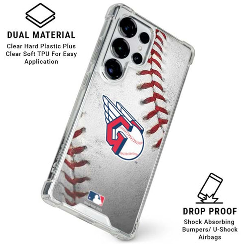 MLB Cleveland Guardians Game Ball Galaxy S25 Ultra Clear Case