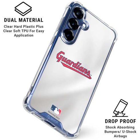 MLB Cleveland Guardians Home Jersey Galaxy S25 FE Clear Case