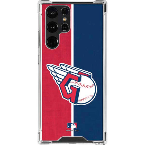 MLB Cleveland Guardians Split Galaxy S23 Ultra Clear Case
