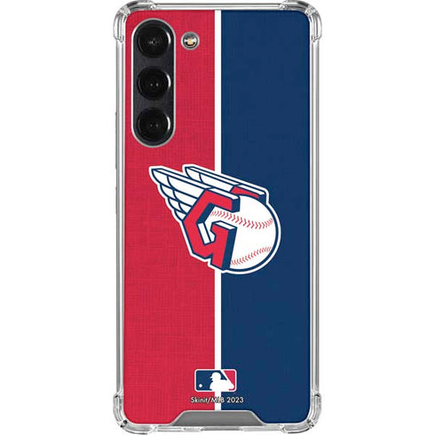 MLB Cleveland Guardians Split Galaxy S24 FE Clear Case
