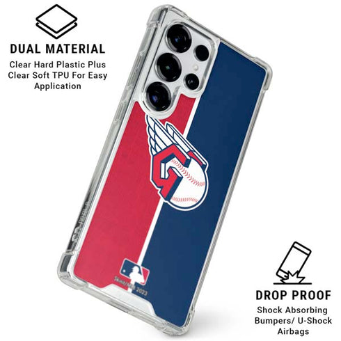 MLB Cleveland Guardians Split Galaxy S25 Ultra Clear Case