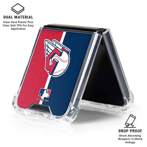 MLB Cleveland Guardians Split Galaxy Z Flip7 Clear Case