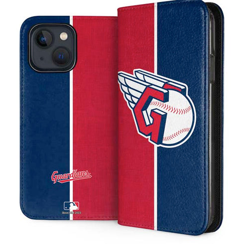 MLB Cleveland Guardians Split iPhone 15 Plus Folio Case