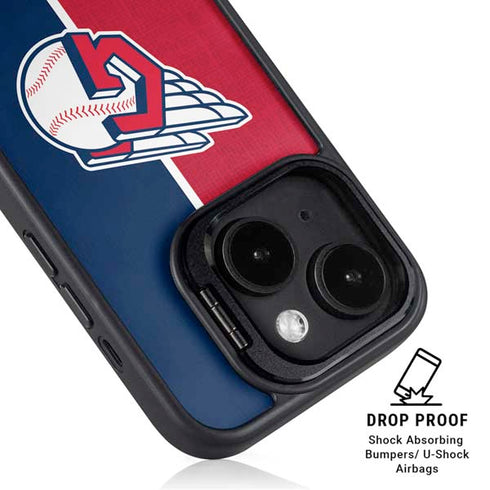 MLB Cleveland Guardians Split iPhone 15 Plus Kickstand Case